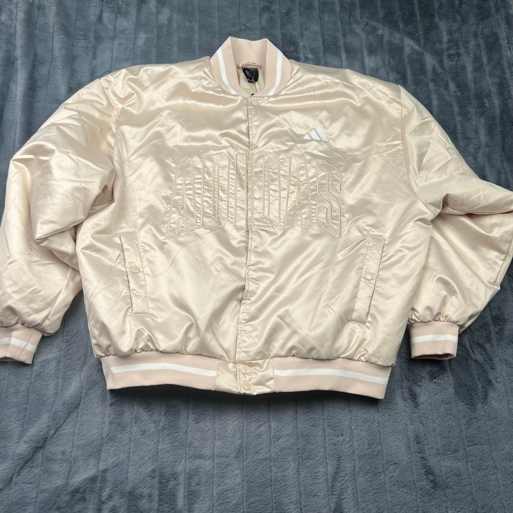 Adidas Stadium Insulated Jacket Pink Satin Bomber ClimaWarm KE6211 Large NWT
